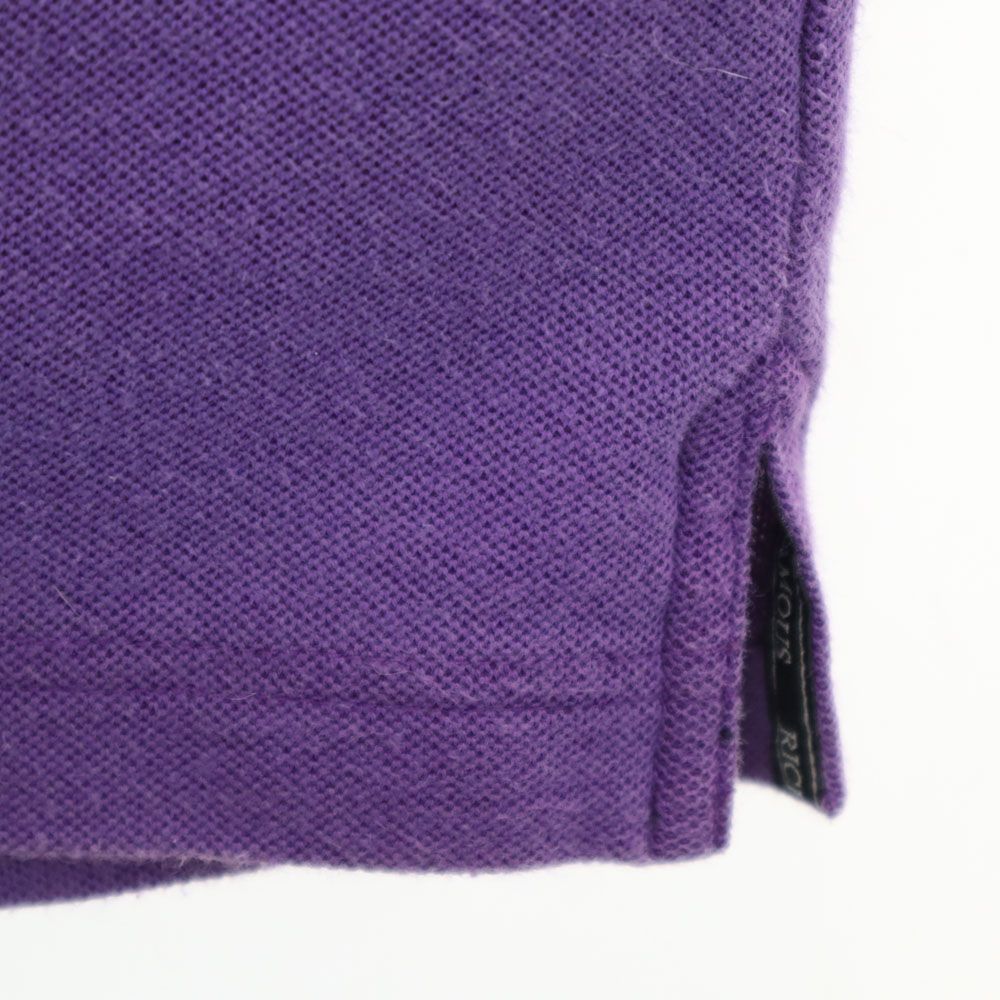 RICH & FAMOUSE 日本製 半袖 ポロシャツ S パープル 鹿の子 レディース