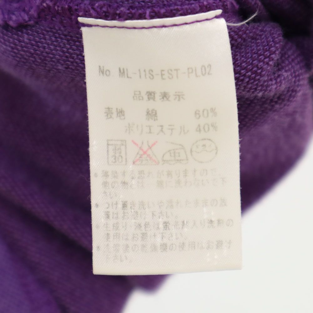 RICH & FAMOUSE 日本製 半袖 ポロシャツ S パープル 鹿の子 レディース