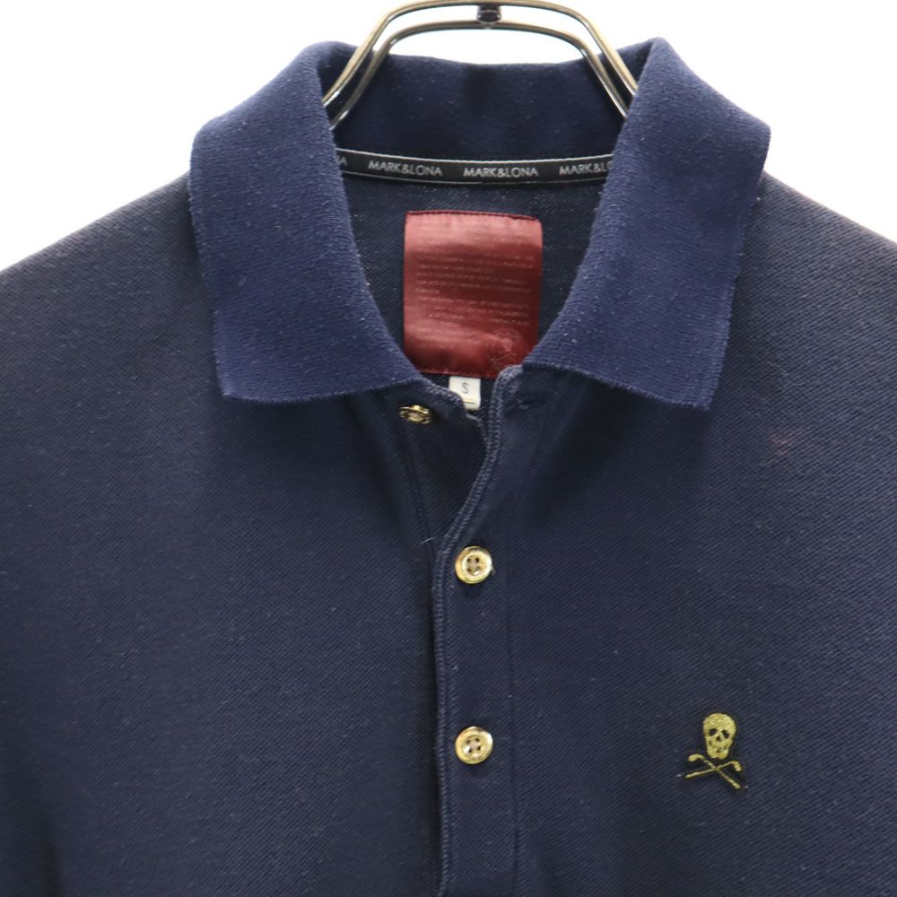 MARK&LONA マークアンドロナ 日本製 半袖 ポロシャツ S ネイビー 鹿の子 レディース