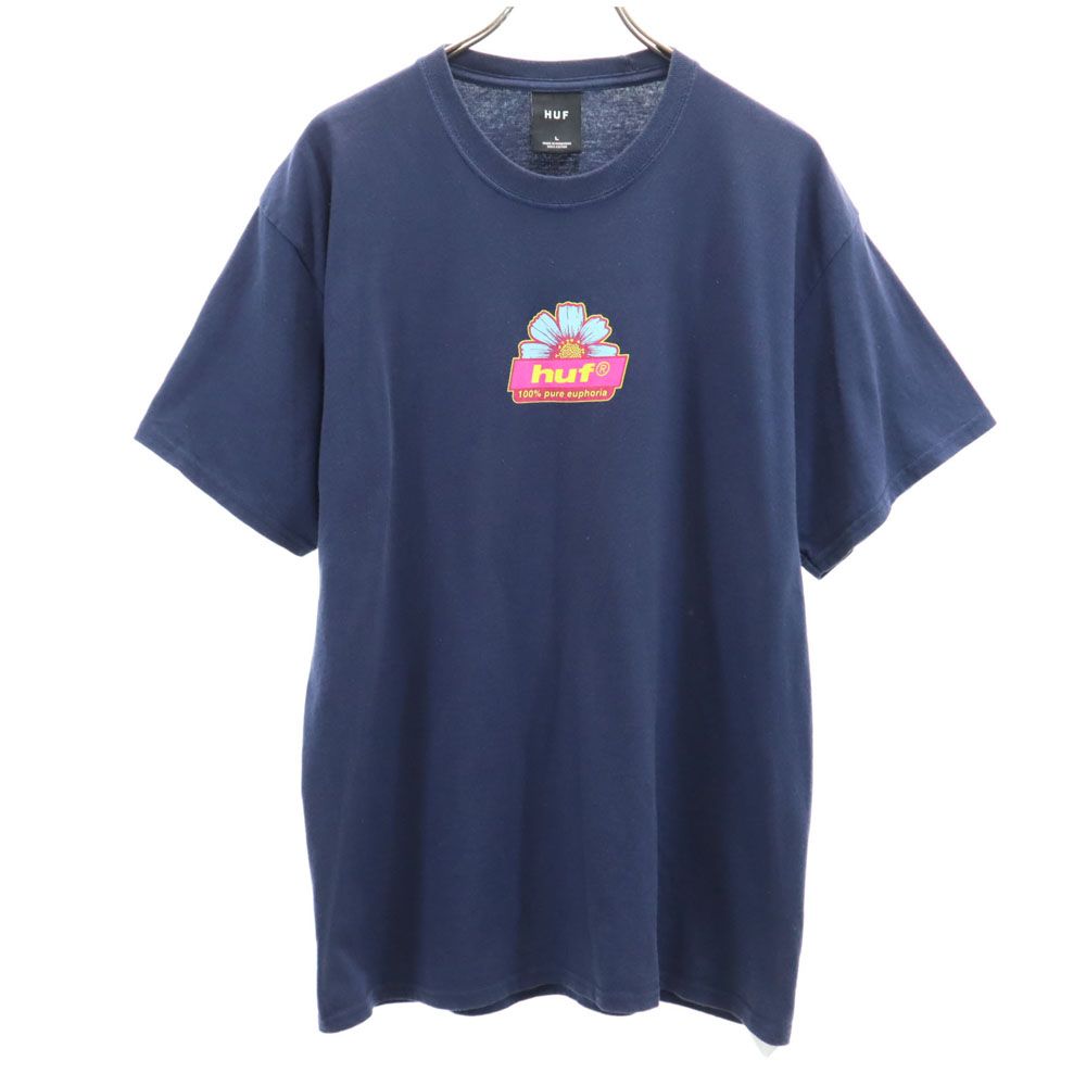 HUF ハフ プリント 半袖 Tシャツ L ネイビー系 メンズ
