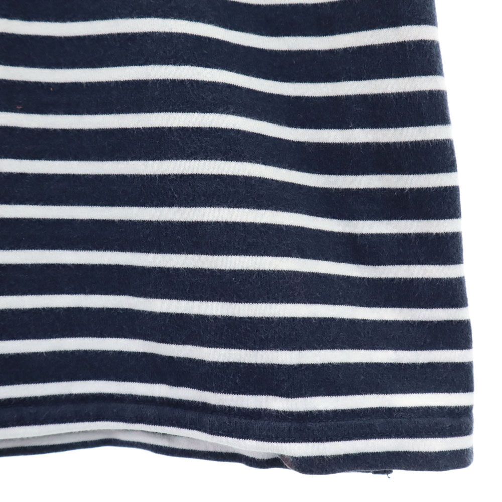 SantaWorld サンタワールド ボーダー柄 プリント 半袖 Tシャツ L ネイビー×ホワイト メンズ