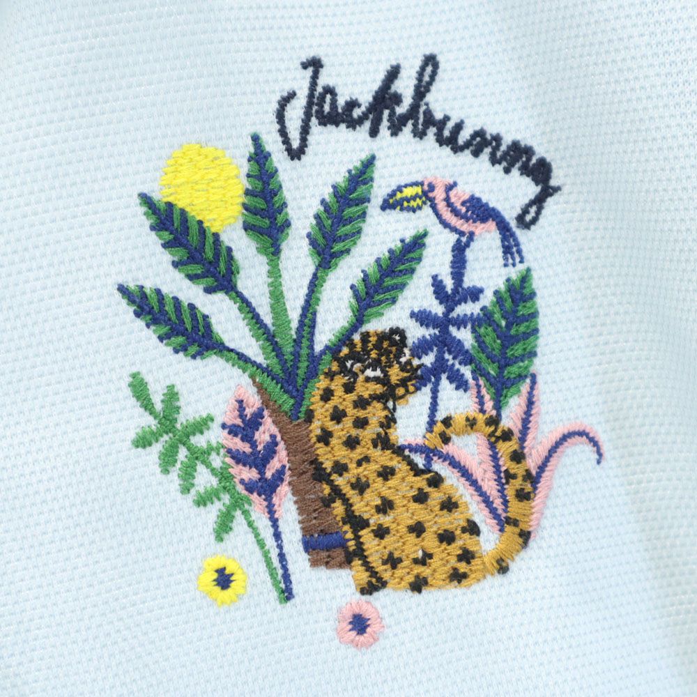 Jack Bunny!! ジャックバニー ゴルフ 半袖 ポロシャツ 2 ブルー系 鹿の子地 刺繍 レディース