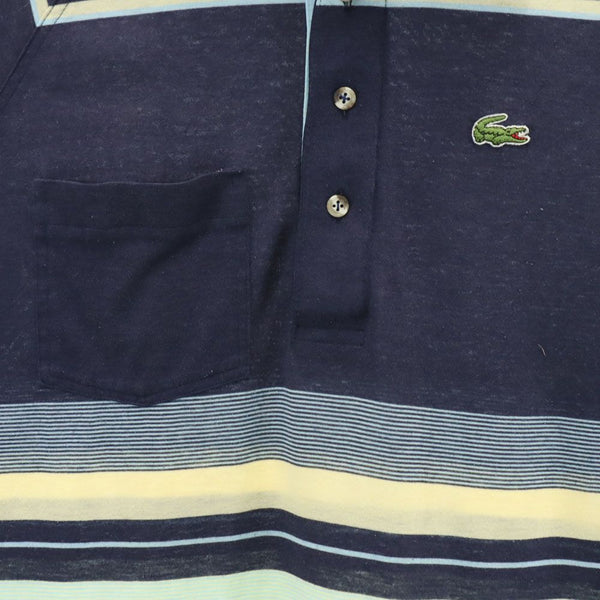 ラコステ 90s オールド ボーダー 半袖 ポロシャツ L ネイビー系 LACOSTE メンズ