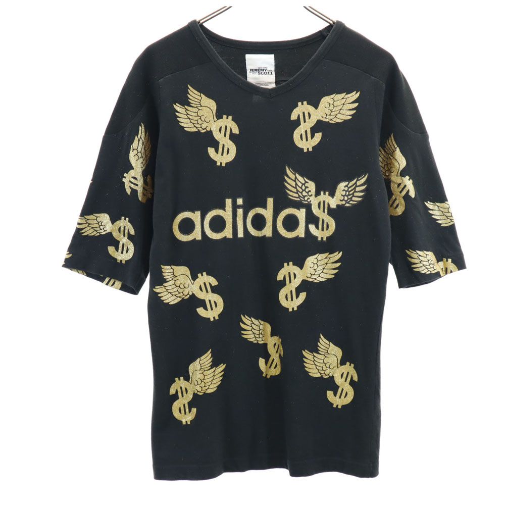 adidas アディダス 総柄 半袖 Tシャツ M ブラック系 メンズ