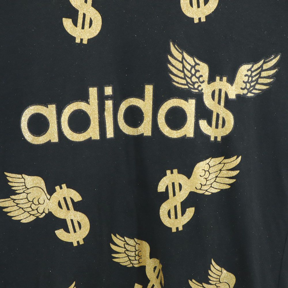 adidas アディダス 総柄 半袖 Tシャツ M ブラック系 メンズ