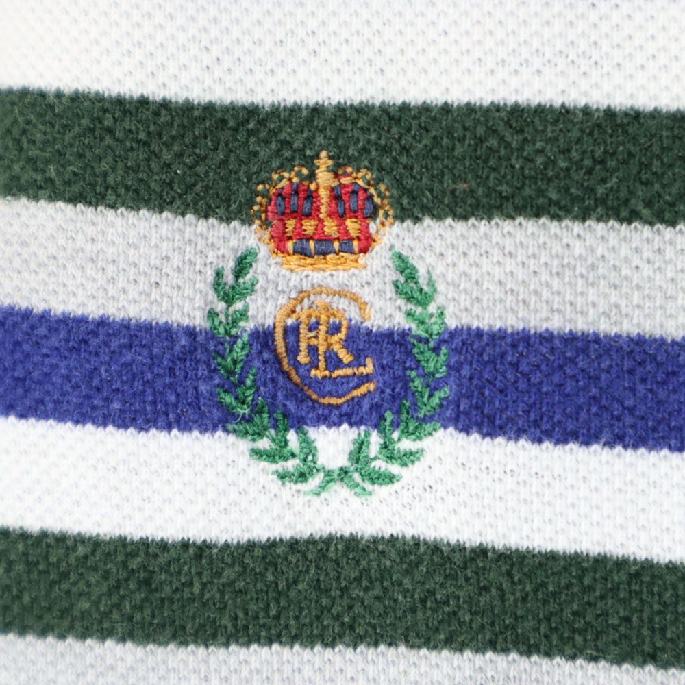 CHAPS RALPH LAUREN チャップスラルフローレン ボーダー柄 半袖 ポロシャツ M 鹿の子地 メンズ
