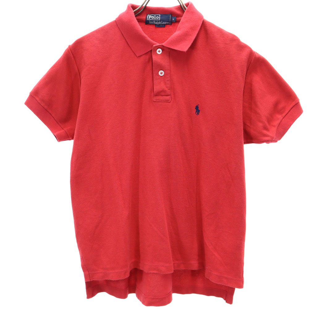 ポロバイラルフローレン 半袖 ポロシャツ S レッド系 Polo by Ralph Lauren 鹿の子 メンズ