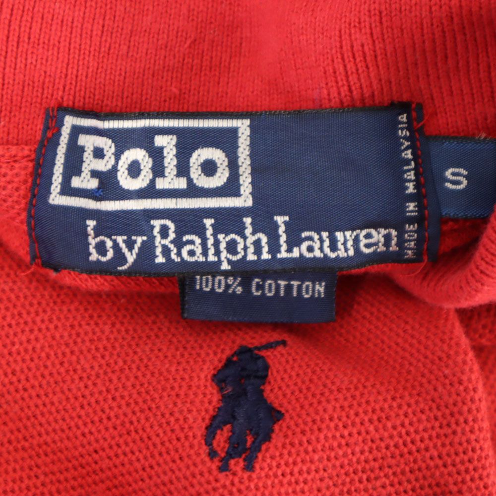 ポロバイラルフローレン 半袖 ポロシャツ S レッド系 Polo by Ralph Lauren 鹿の子 メンズ