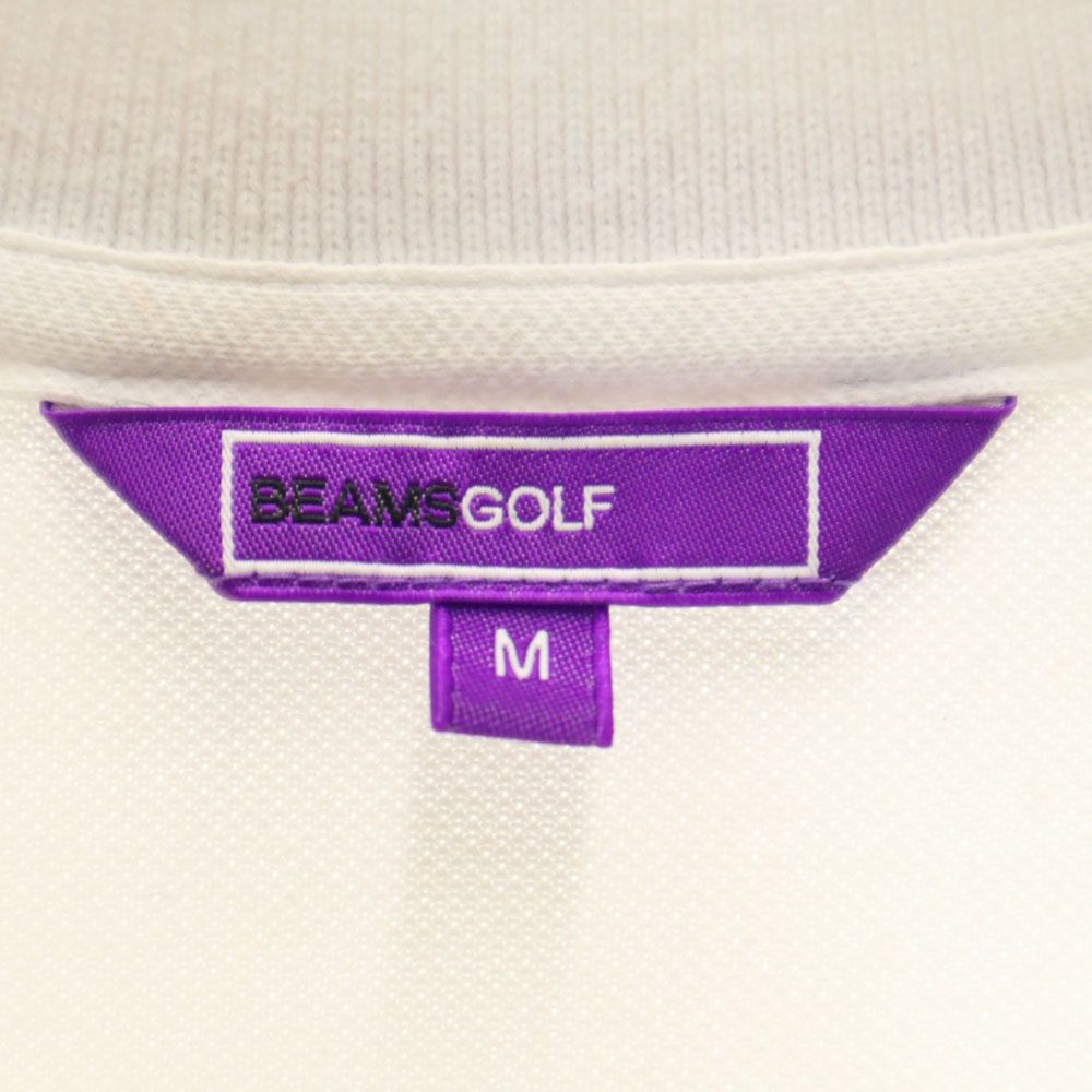 BEAMS GOLF ビームスゴルフ 日本製 半袖 鹿の子 ポロシャツ M ホワイト メンズ