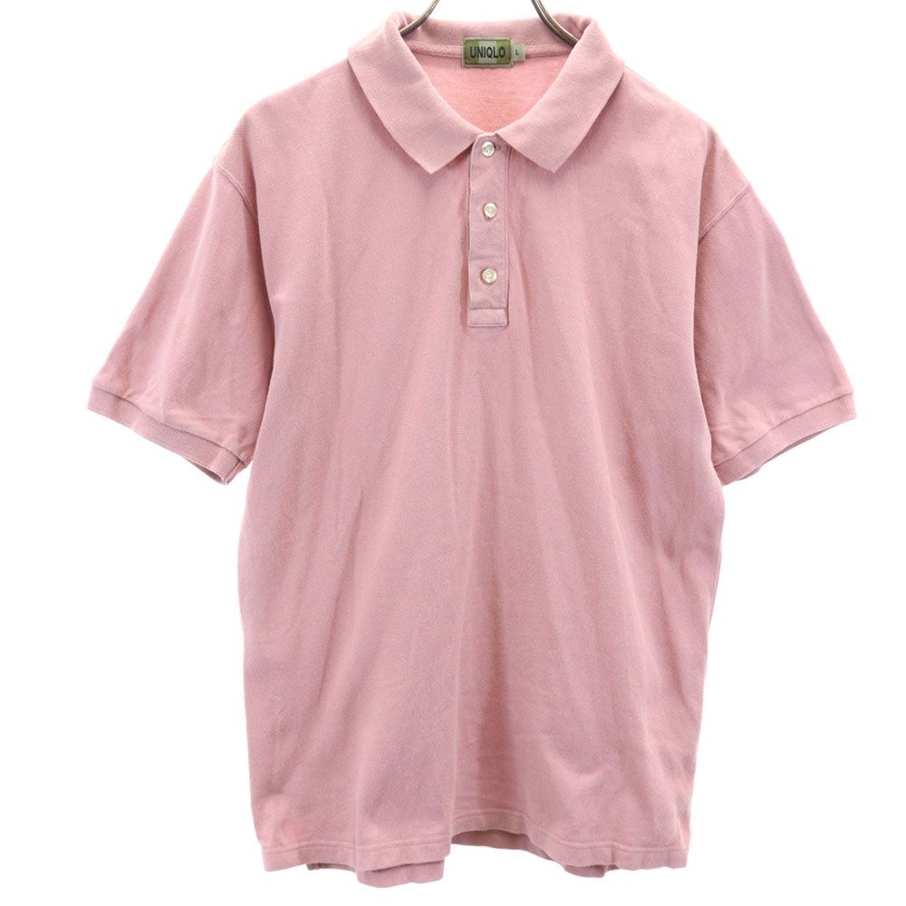 ユニクロ オールド 半袖 鹿の子 ポロシャツ L ダスティーピンク系 UNIQLO メンズ
