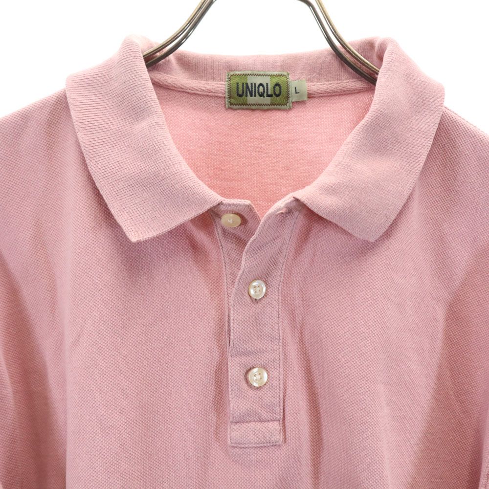 ユニクロ オールド 半袖 鹿の子 ポロシャツ L ダスティーピンク系 UNIQLO メンズ