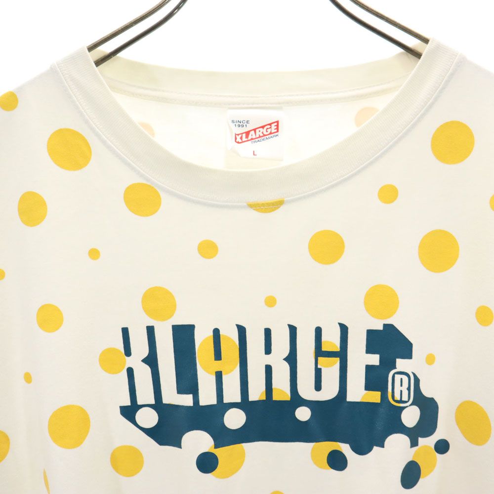 XLARGE エクストララージ ドット プリント 半袖 Tシャツ L イエロー系 メンズ