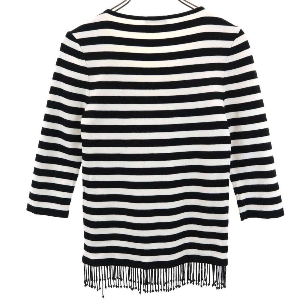 MAX&CO マックスアンドコー ボーダー 7分袖 Tシャツ L ホワイト系 レディース