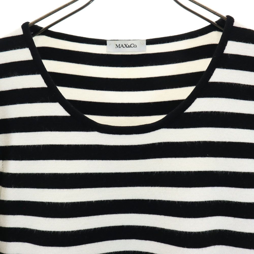 MAX&CO マックスアンドコー ボーダー 7分袖 Tシャツ L ホワイト系 レディース