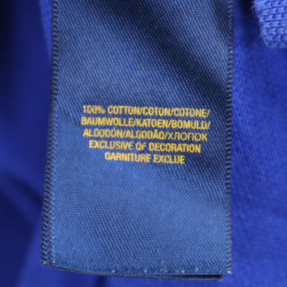 POLO RALPH LAUREN ポロラルフローレン ビッグポニー刺繍 半袖 鹿の子 ポロシャツ M ブルー キッズ