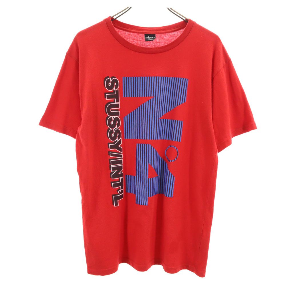 ステューシー プリント 半袖 Tシャツ M レッド STUSSY メンズ