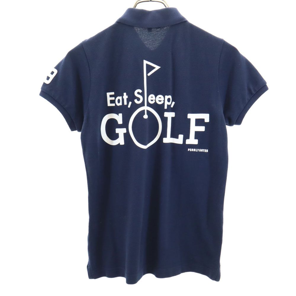 PEARLY GATES パーリーゲイツ 日本製 ゴルフ 半袖 ポロシャツ  ネイビー レディース