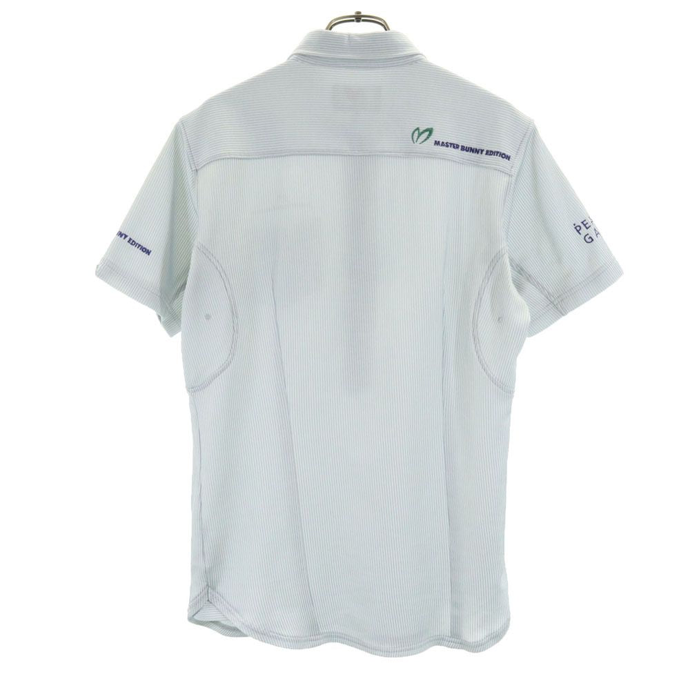 MASTER BUNNY EDITION マスターバニーエディション 日本製 ストライプ ゴルフ 半袖 ハーフボタン ボタンダウンシャツ 4 グレー系 メンズ