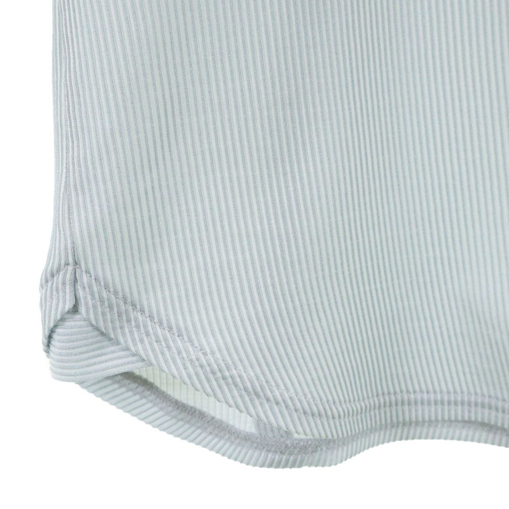 MASTER BUNNY EDITION マスターバニーエディション 日本製 ストライプ ゴルフ 半袖 ハーフボタン ボタンダウンシャツ 4 グレー系 メンズ