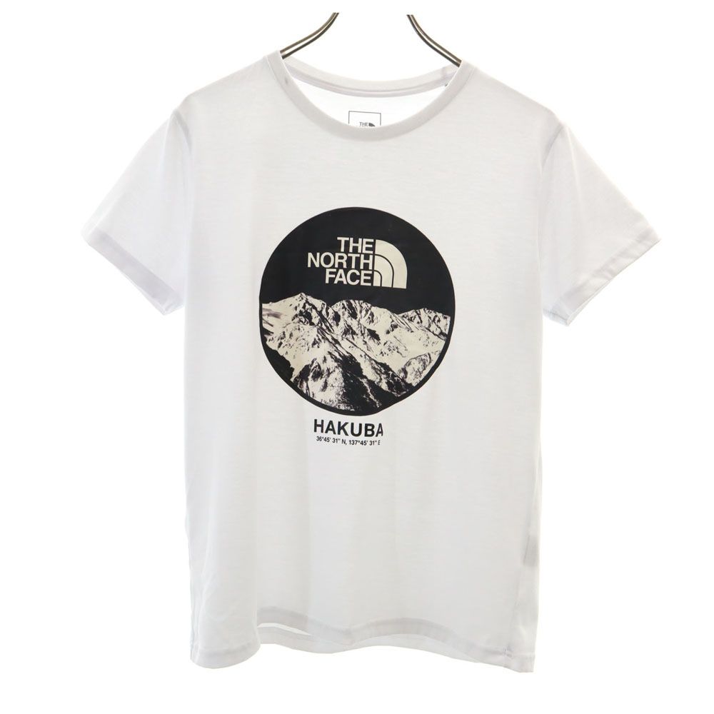 ザノースフェイス NTW32100Y アウトドア プリント 半袖 Tシャツ L ホワイト THE NORTH FACE レディース
