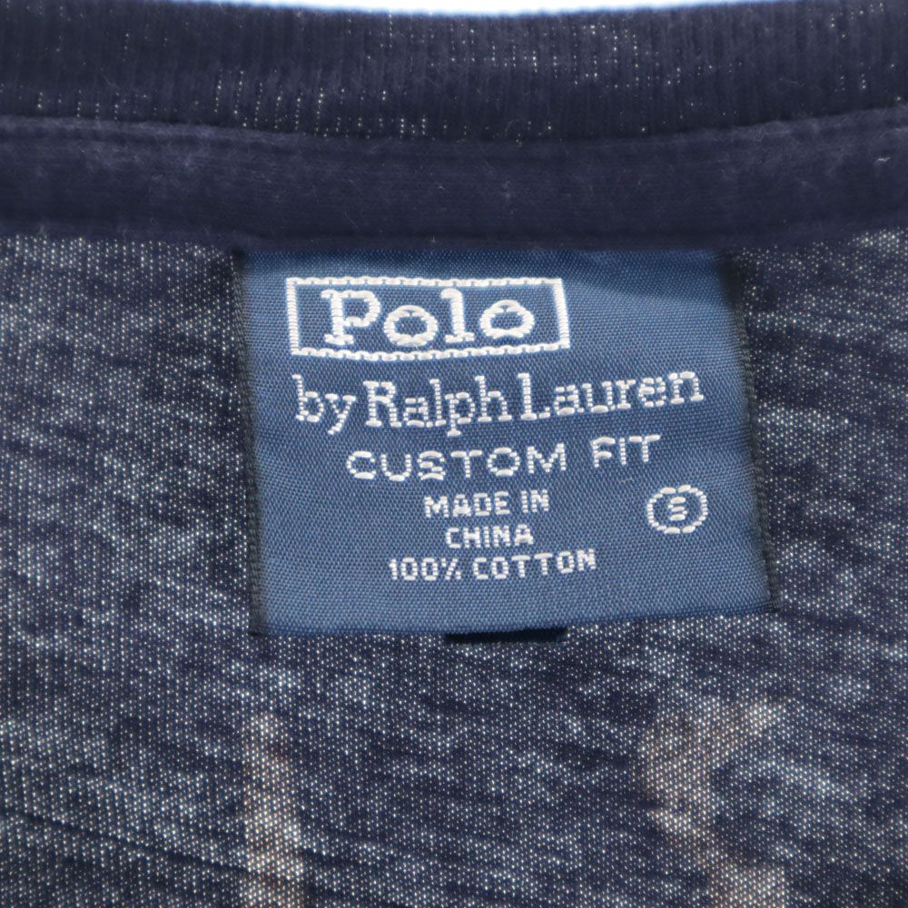 ポロバイラルフローレン バックプリント 半袖 Tシャツ S ネイビー Polo by Ralph Lauren ポケT メンズ