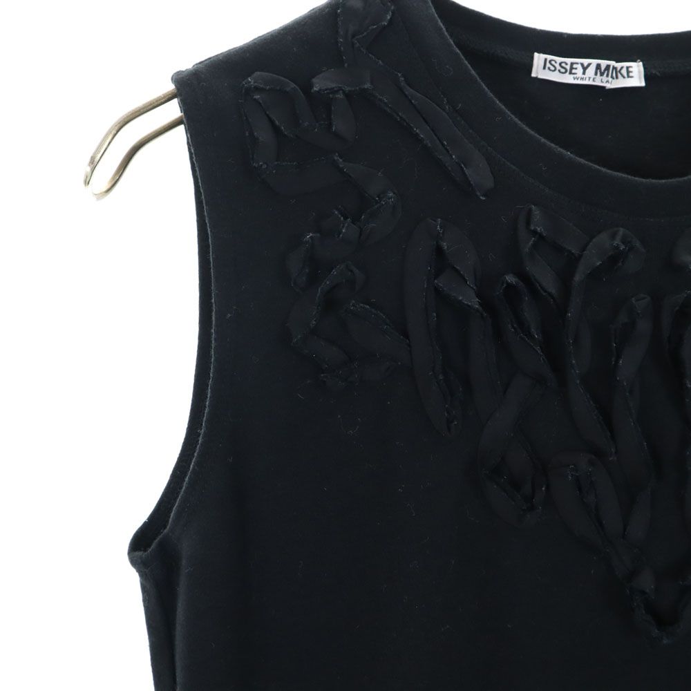 ISSEY MIYAKE WHITE LABEL イッセイミヤケホワイトレーベル 日本製 ノースリーブ カットソー 3 ブラック レディース