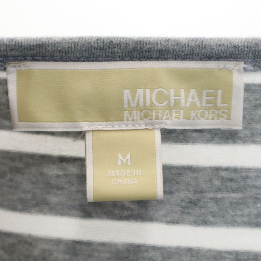 マイケルマイケルコース ボーダー柄 半袖 Tシャツ M グレー MICHAEL MICHAEL KORS レディース