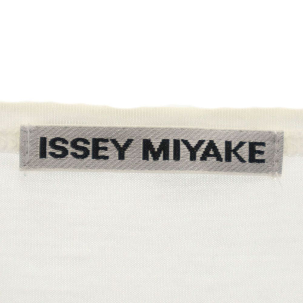 イッセイミヤケ 日本製 半袖 ワンピース 2 ホワイト ISSEY MIYAKE レディース