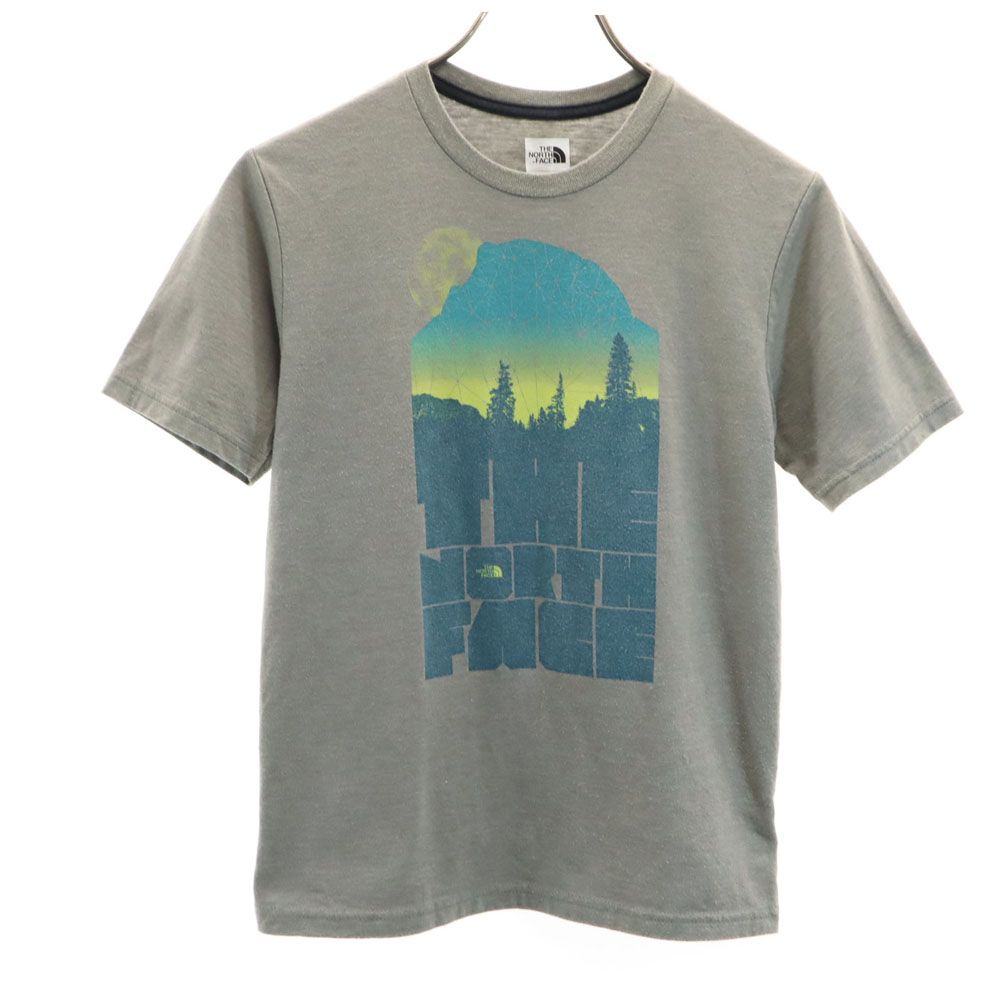 ザノースフェイス アウトドア プリント 半袖 Tシャツ M 10/12 グレー THE NORTH FACE キッズ