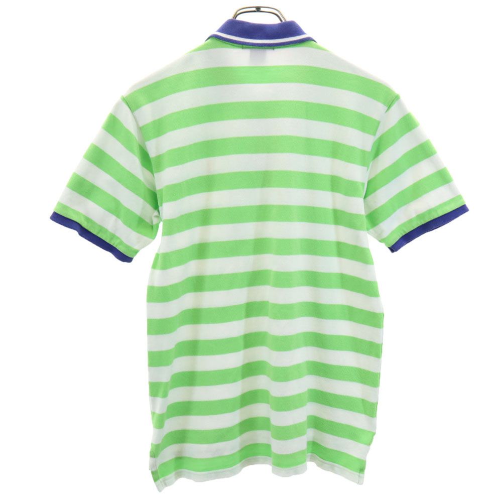 Polo by Ralph Lauren ポロバイラルフローレン ボーダー 半袖 ポロシャツ L グリーン系 鹿の子 メンズ