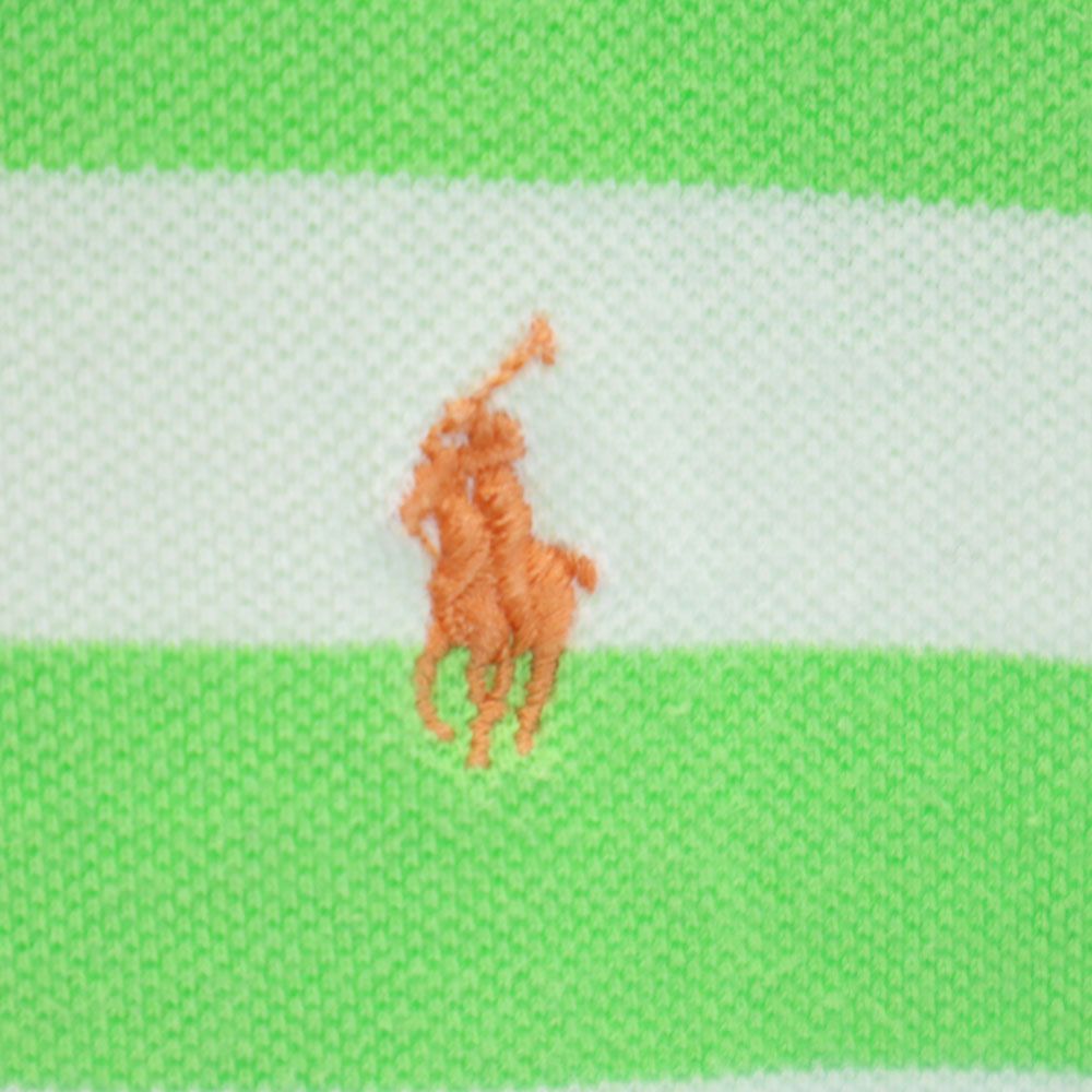 Polo by Ralph Lauren ポロバイラルフローレン ボーダー 半袖 ポロシャツ L グリーン系 鹿の子 メンズ