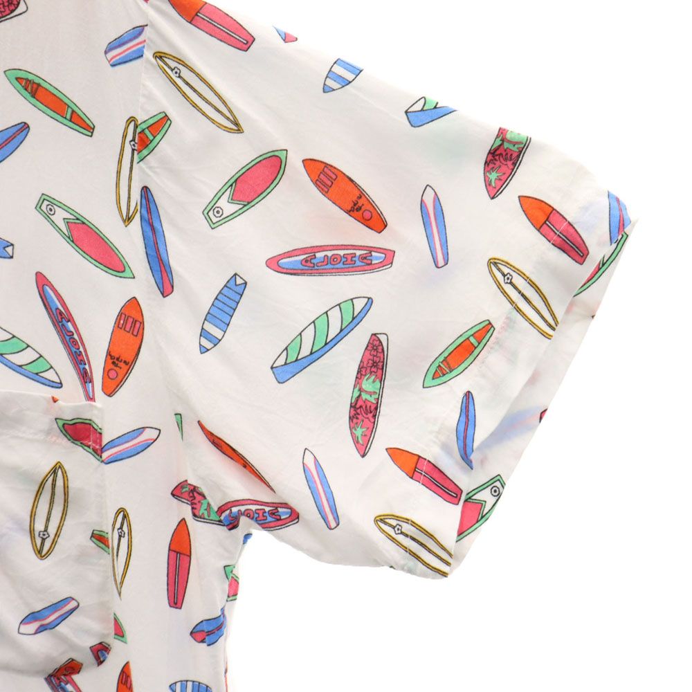 Handsome Me 総柄 半袖 ボタンダウンシャツ M 白系 メンズ