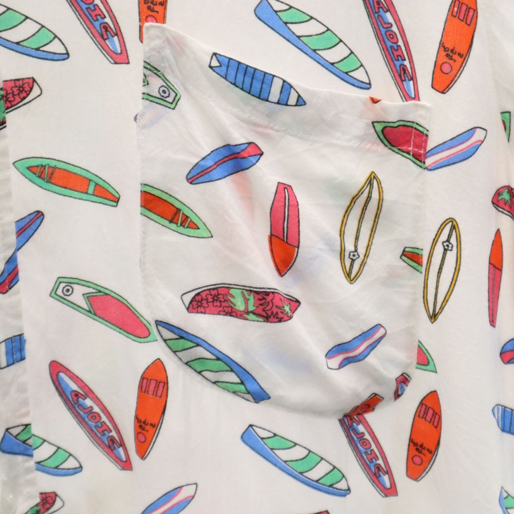 Handsome Me 総柄 半袖 ボタンダウンシャツ M 白系 メンズ