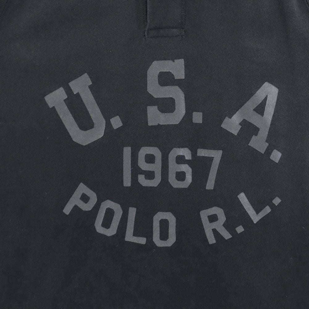 POLO RALPH LAUREN ポロラルフローレン 半袖 カスタムフィット 鹿の子 ポロシャツ M ブラック CUSTOM FIT メンズ