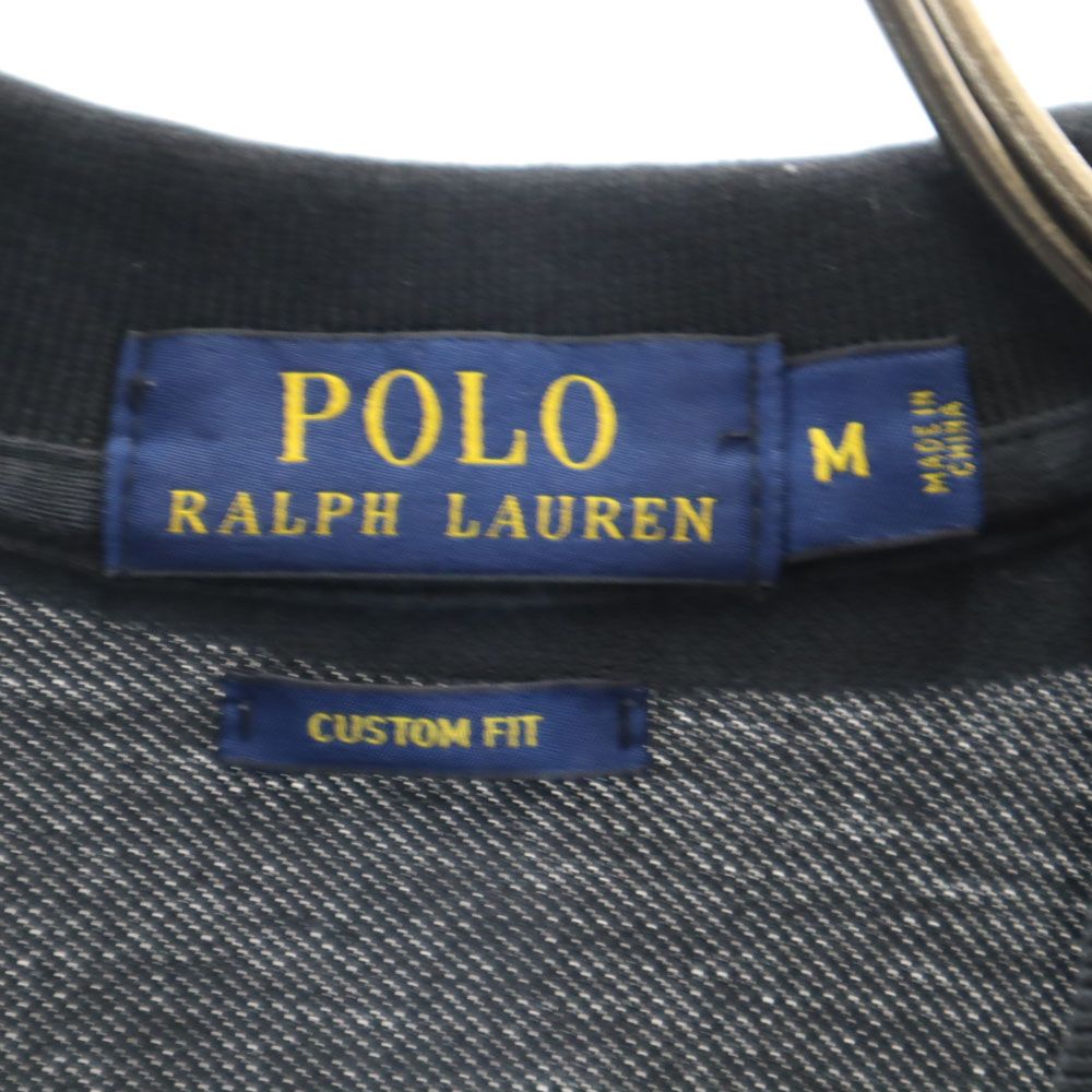 POLO RALPH LAUREN ポロラルフローレン 半袖 カスタムフィット 鹿の子 ポロシャツ M ブラック CUSTOM FIT メンズ