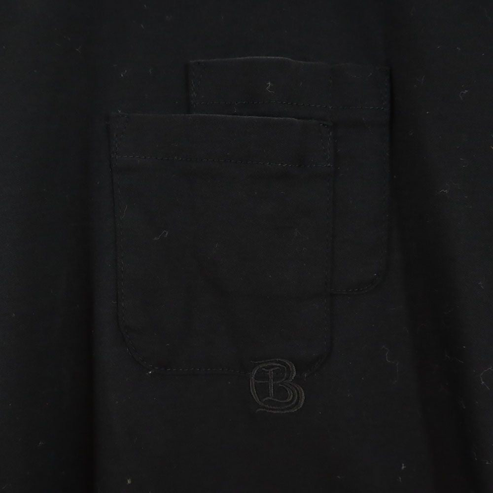 ランバンオンブルー 日本製 半袖 Vネック Tシャツ 50 ブラック系 LANVIN en Bleu ポケT メンズ