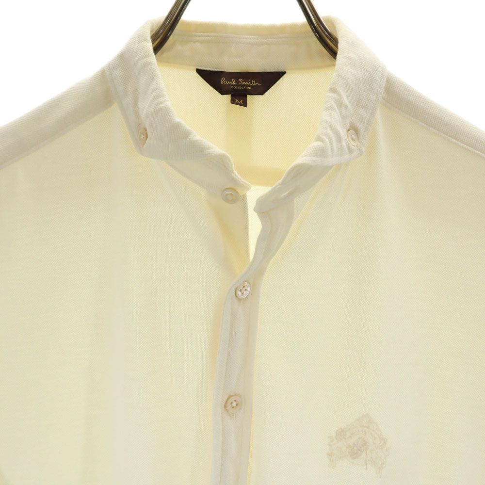ポールスミス 日本製 半袖 ボタンダウンシャツ M ベージュ系 Paul Smith 鹿の子 メンズ