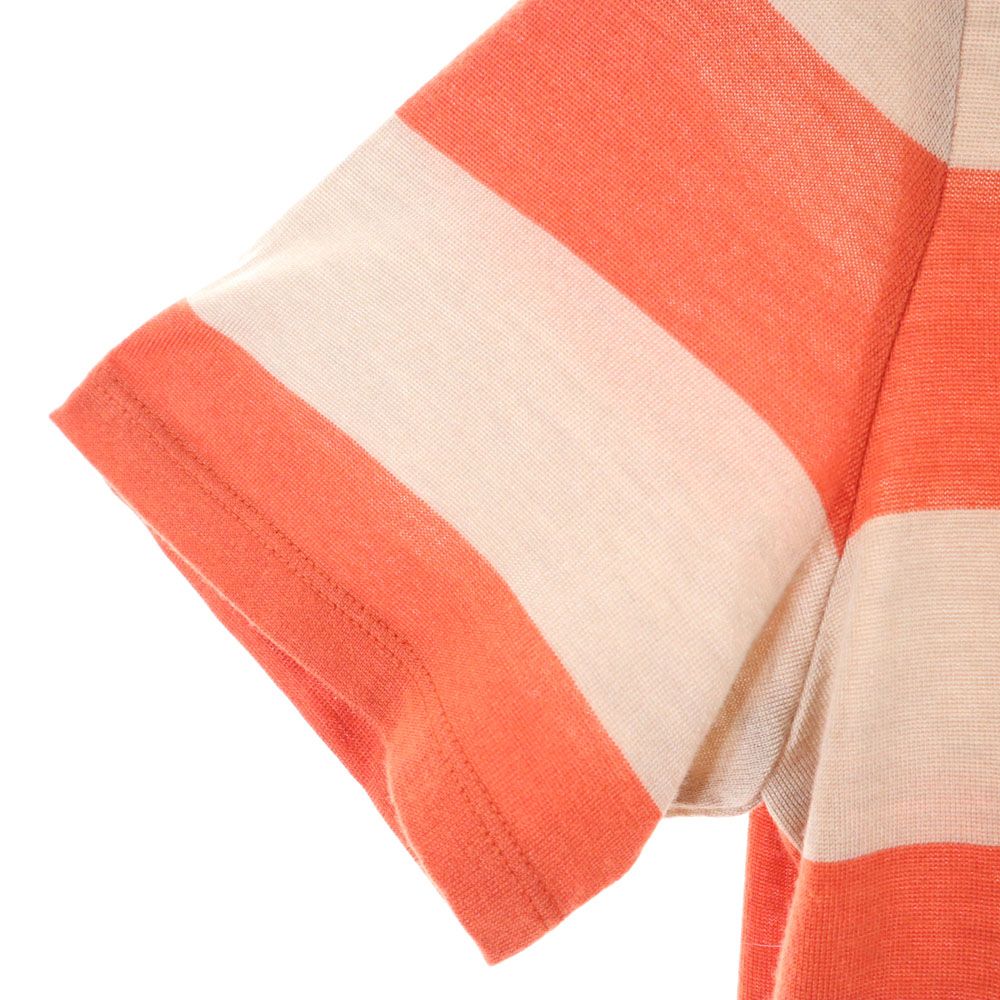 未使用 BURBERRY LONDON バーバリーロンドン 三陽商会 日本製 ボーダー 半袖 ボートネック カットソー 2 オレンジ系 タグ付き レディース