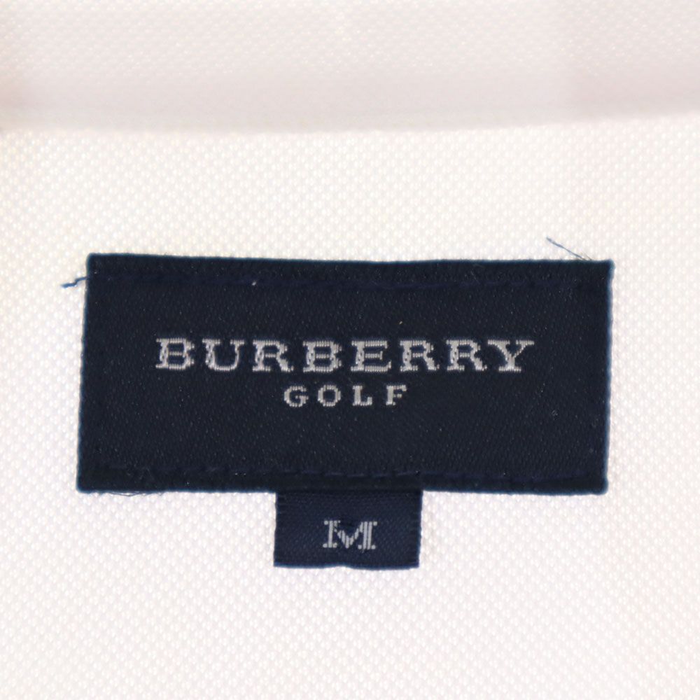BURBERRY GOLF バーバリーゴルフ 三陽商会 日本製 ゴルフ 半袖 ポロシャツ M ホワイト系 鹿の子 レディース
