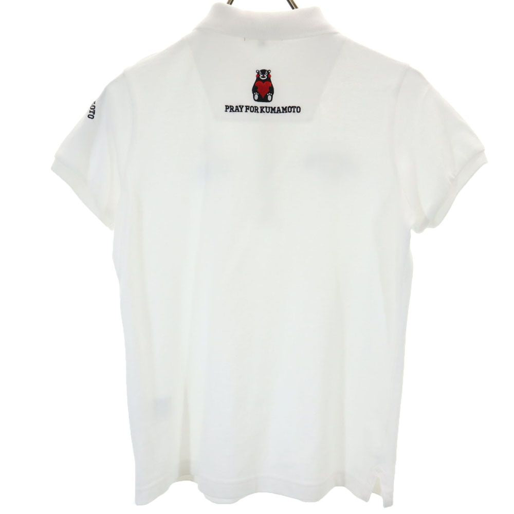 PEARLY GATES パーリーゲイツ 日本製 くまモン 刺繍 ゴルフ 半袖 ポロシャツ  ホワイト 鹿の子 レディース