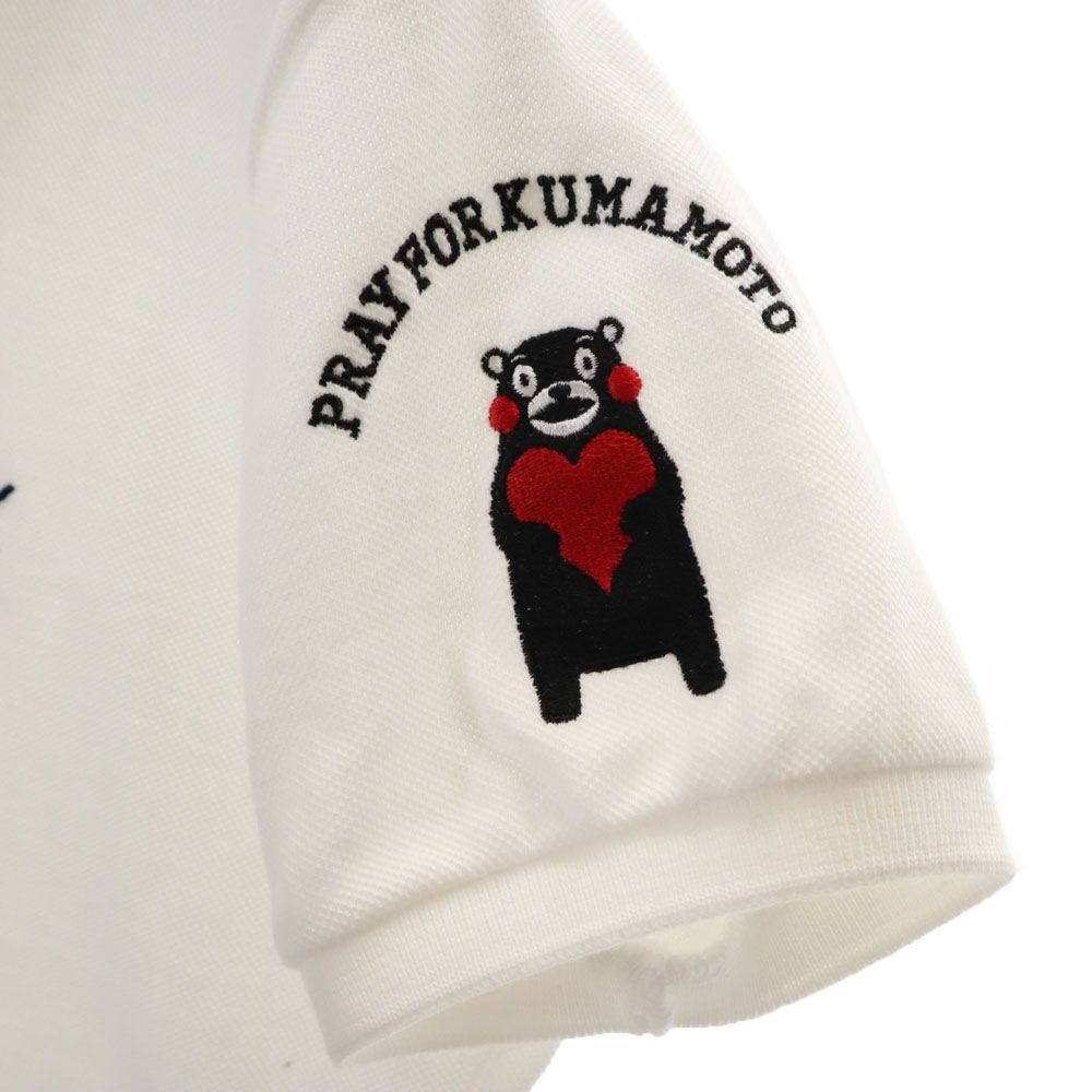 PEARLY GATES パーリーゲイツ 日本製 くまモン 刺繍 ゴルフ 半袖 ポロシャツ  ホワイト 鹿の子 レディース