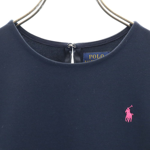 ポロラルフローレン ノースリーブ ワンピース L 12-14 ネイビー POLO RALPH LAUREN キッズ