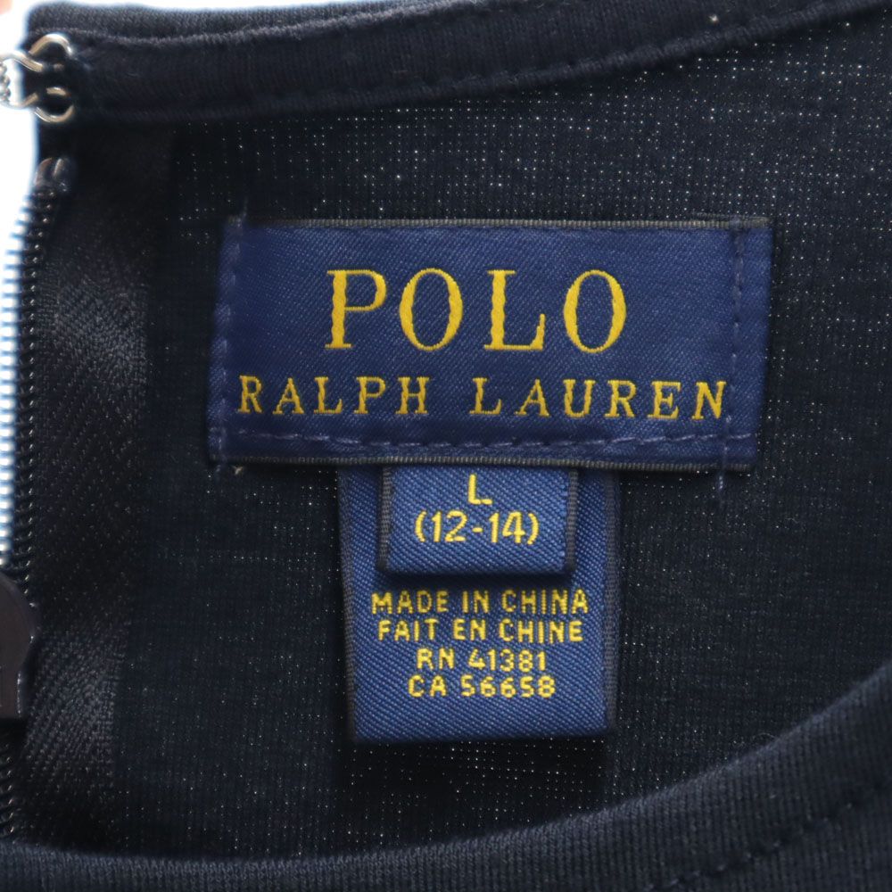 ポロラルフローレン ノースリーブ ワンピース L 12-14 ネイビー POLO RALPH LAUREN キッズ