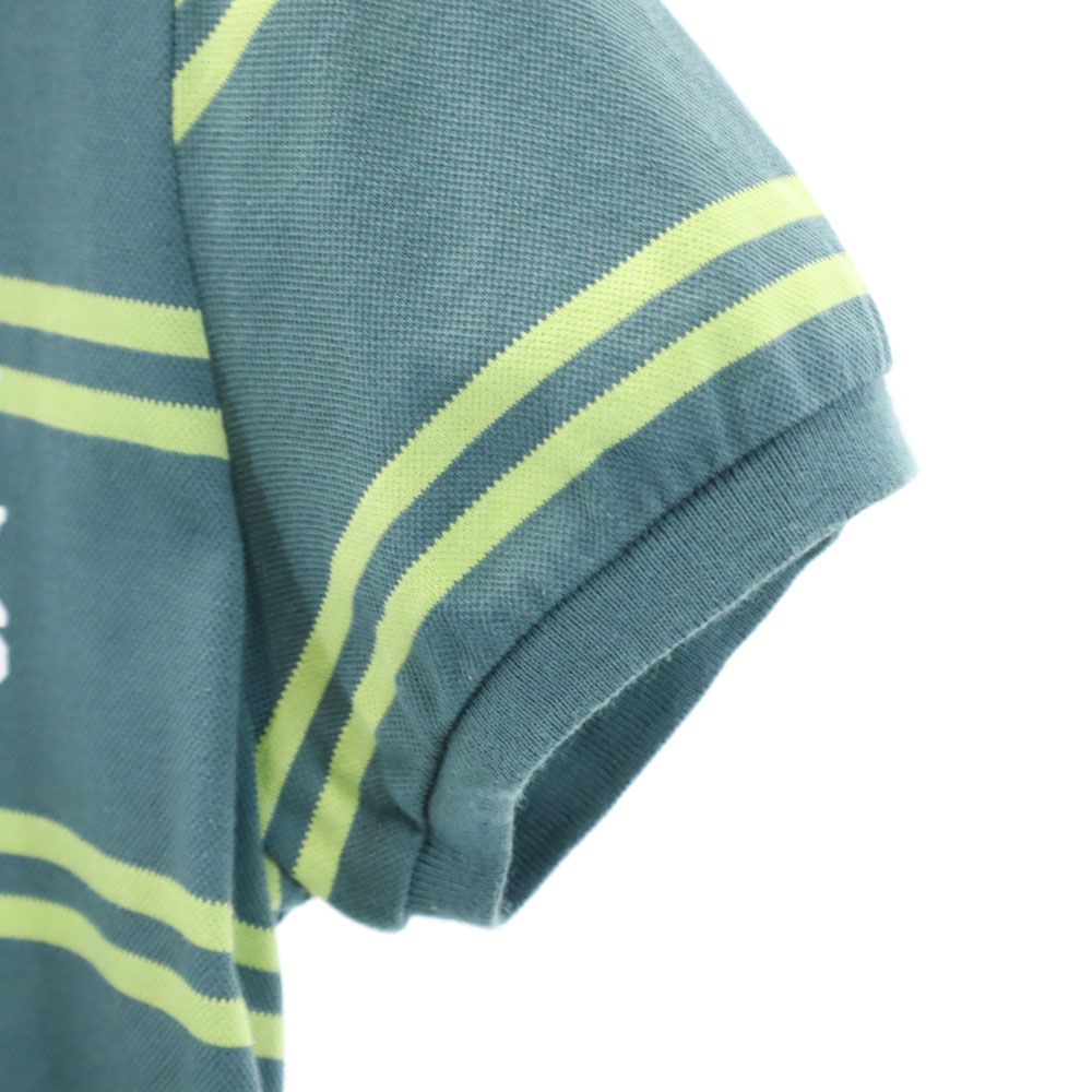 PEARLY GATES パーリーゲイツ ボーダー 半袖 ポロシャツ 1 グリーン系 鹿の子 レディース