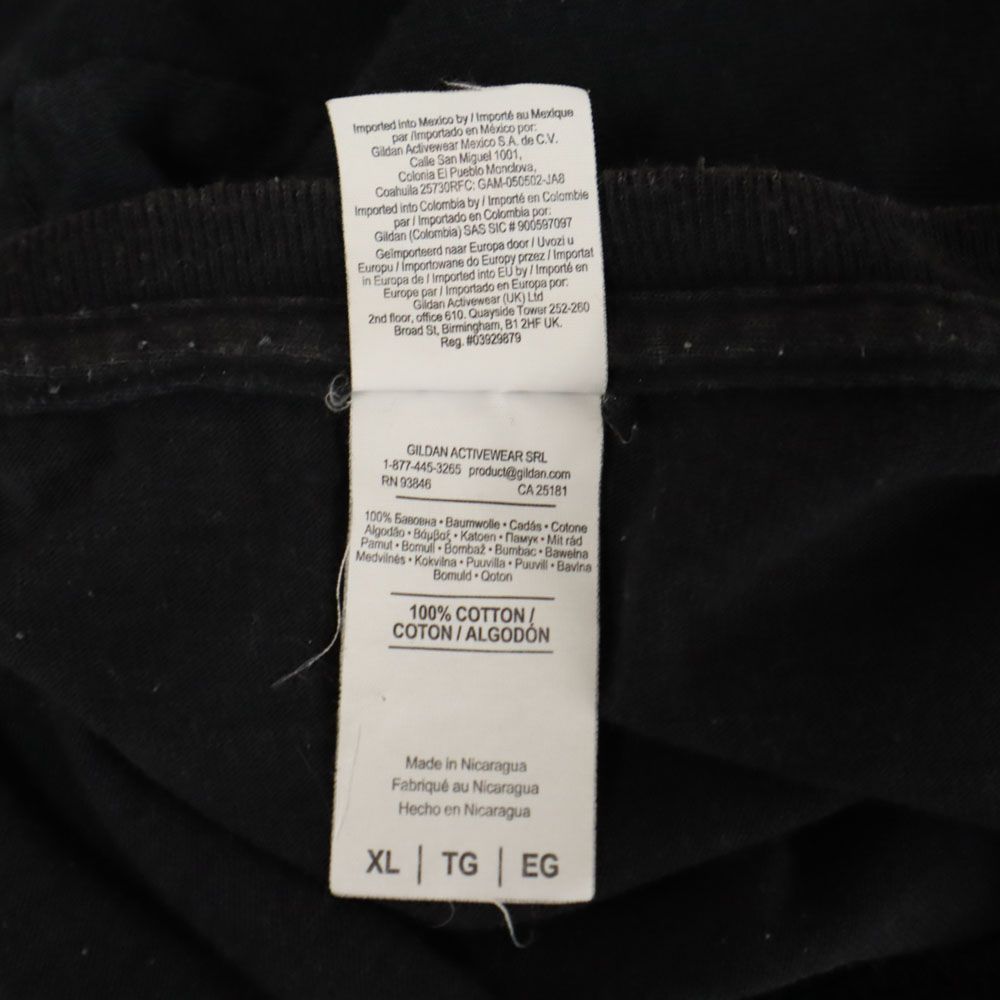 ギルダン バックプリント 半袖 Tシャツ XL ブラック系 GILDAN ポケT メンズ