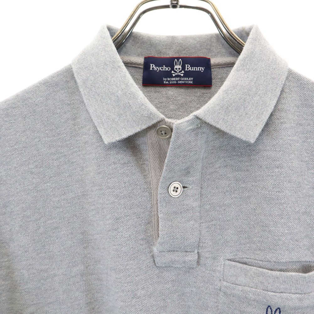 Psycho Bunny サイコバニー 半袖 ポロシャツ S グレー メンズ