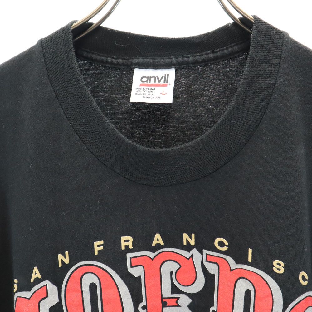 anbil アンビル 90s USA製 オールド プリント 半袖 Tシャツ L ブラック系 メンズ