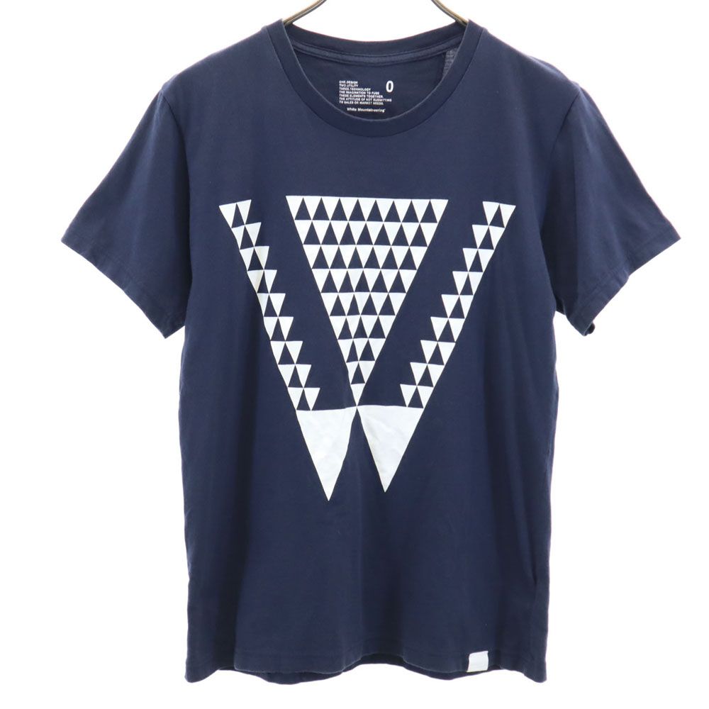 WHITE MOUNTAINEERING ホワイトマウンテニアリング 日本製 プリント 半袖 Tシャツ  ネイビー系 メンズ