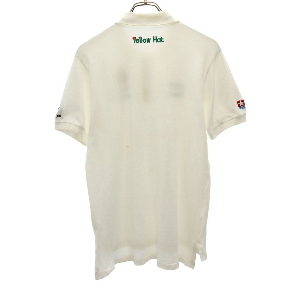Yellow Hat 刺繍 半袖 ポロシャツ ホワイト Yellow Hat 鹿の子 メンズ