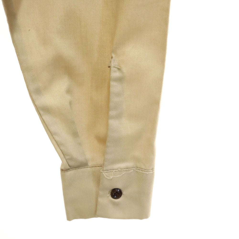 M-RG DURABLE PRESS 80s 90s USA製 オールド 長袖 シャツ 3 ベージュ メンズ